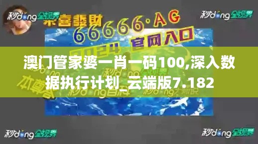 澳门管家婆一肖一码100,深入数据执行计划_云端版7.182