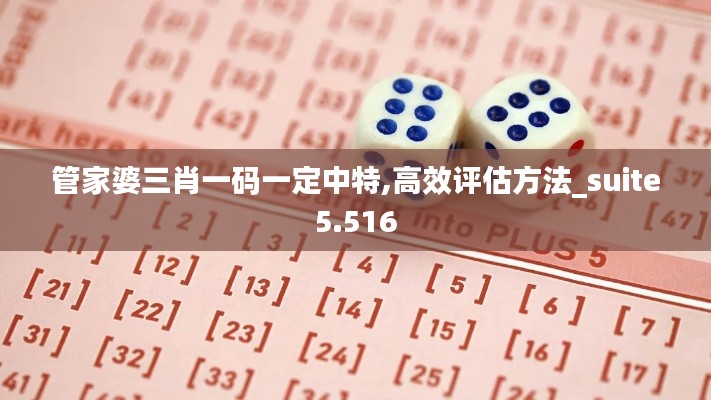 管家婆三肖一码一定中特,高效评估方法_suite5.516