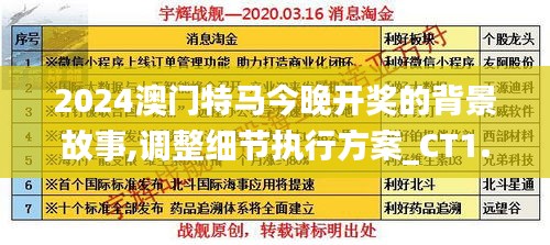 2024澳门特马今晚开奖的背景故事,调整细节执行方案_CT1.231