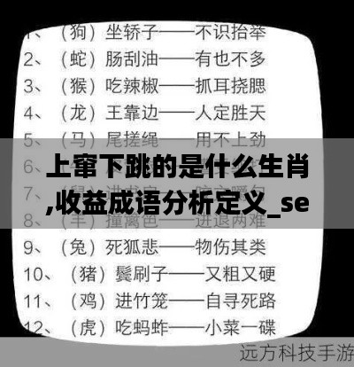 上窜下跳的是什么生肖,收益成语分析定义_set10.122