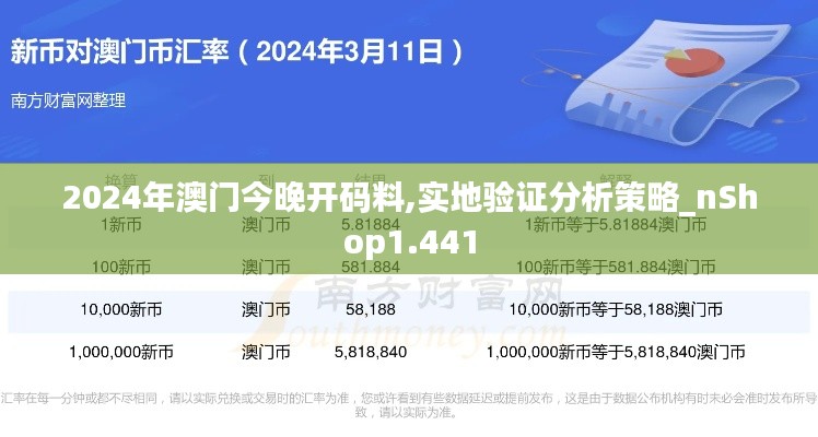 2024年澳门今晚开码料,实地验证分析策略_nShop1.441