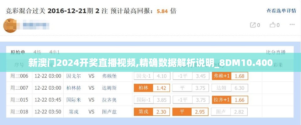 新澳门2024开奖直播视频,精确数据解析说明_8DM10.400