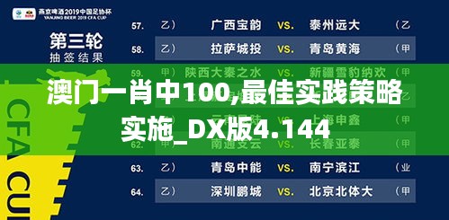 澳门一肖中100,最佳实践策略实施_DX版4.144