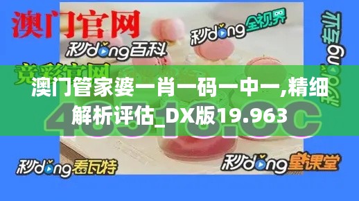 澳门管家婆一肖一码一中一,精细解析评估_DX版19.963